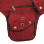 Premium Gürteltasche - Frank - rot-bordeaux - Bauchtasche - Hüfttasche mit mehreren Taschen