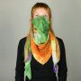 Cotton Scarf - colourful Om - squared kerchief