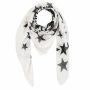 Baumwolltuch - Sterne mit Schmetterling weiß - schwarz - quadratisches Tuch