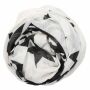 Cotton Scarf - Stars & Butterfly white - black - squared kerchief