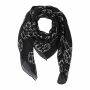 Cotton Scarf - middle finger sign - stinky finger - black-white - squared kerchief