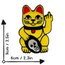 Aufnäher - Winkekatze - Stinkefinger - Patch