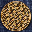 Aufnäher - Blume des Lebens - gold oder silber - Patch