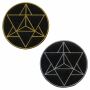 Patch - Stella - Tetraedro - Merkaba - geometria sacra - oro o argento - toppa