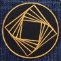 Patch - Hexahedron - Metatrons cube - sacred geometry - gold or silver - Patch