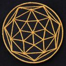 Patch - Dodecahedron - Metatrons cube - sacred geometry - gold or silver - Patch