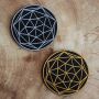 Patch - Dodecahedron - Metatrons cube - sacred geometry - gold or silver - Patch
