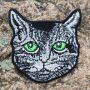 Patch - testa di gatto - occhi verdi - toppa