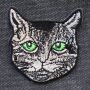 Parche - Cabeza de gato - ojos verdes - parche