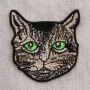 Parche - Cabeza de gato - ojos verdes - parche