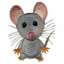 Aufnäher - Maus - Mäuschen - grau - Patch