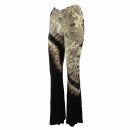 Pantalones acampanados - Batik - Tie Dye - Jersey - Retro - 60s - 70s - beige - negro