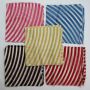 Cotton Scarf - Stripes - black - magenta-red - squared kerchief