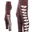 Leggings mit Cut Outs - Batik - Tie Dye - Jersey - lila - beige