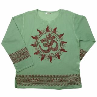 Hemd - Bluse - Oberhemd - Sommerhemd - Tunika - Om Sonne grün