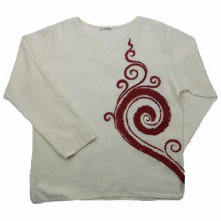 Hemd - Bluse - Oberhemd - Sommerhemd - Tunika - Ornament Spirale natur