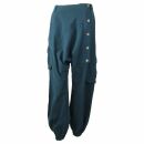 Pantalones de harén unisex - bombachos - Sarouel con botón frontal - Pantalones Yogi - Pantalones cargo - verde azulado