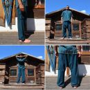 Pantalones de harén unisex - bombachos - Sarouel con botón frontal - Pantalones Yogi - Pantalones cargo - verde azulado