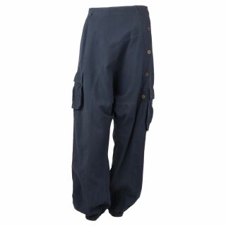 Pantalones de harén unisex - bombachos - Sarouel con botón frontal - Pantalones Yogi - Pantalones cargo - gris