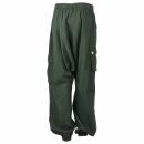 Pantalones de harén unisex - bombachos - Sarouel con botón frontal - Pantalones Yogi - Pantalones cargo - verde
