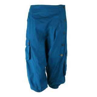 3/4 Pantalones de harén unisex - bombachos - Sarouel con botón frontal - Pantalones Yogi - Pantalones cargo - verde azulado