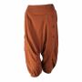 3/4 Pantalones de harén unisex - bombachos - Sarouel con botón frontal - Pantalones Yogi - Pantalones cargo - marrón rojizo