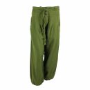 Unisex harem pants - Aladdin pants with wooden buttons - bloomers - Yogi Pants - olive green