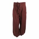Pantalones de harén unisex - Pantalones de Aladino con botones de madera - bombachos - Pantalones Yogui - burdeos