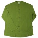 Mens Shirt - Dress Shirt - Stand-up Collar - Mandarin Collar - olive green