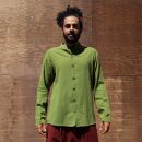 Camicia da uomo - Camicia da abito - Colletto alto - Colletto alla mandarina - verde oliva