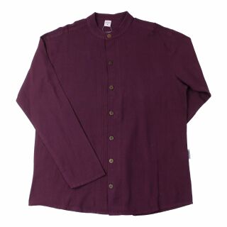 Mens Shirt - Dress Shirt - Stand-up Collar - Mandarin Collar - plum