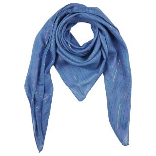Cotton Scarf blue Lurex multicolour squared kerchief
