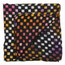 Sciarpa di cotone - controlla 1 batik di colore nero - foulard quadrato