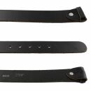 Leather belt - Buckle free belt - black smooth - 4 cm