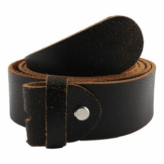 Cinturón de cuero - Cinturón sin hebilla  - marrón - aspecto antiguo - 4 cm