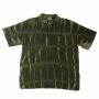 Camisa de hombre - Camisa de vestir - Cuello alto - Cuello mandarín - Manga corta - verde - mirada agrietada