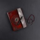 Leather notebook big - reddish brown - sketchbook - diary - with stone - Mandala 03