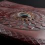 Leather notebook big - reddish brown - sketchbook - diary - with stone - Mandala 03