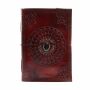 Leather notebook big - reddish brown - sketchbook - diary - with stone - Mandala 03