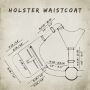 Holster bag - belt bag - holster waistcoat - black - silver-coloured