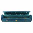 Incense stick holder - Incense box - wood - blue -...