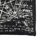 Cotton scarf - gothic pentagram bat - black-white - squared kerchief