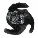 Cotton scarf - gothic pentagram billy goat - black-white...