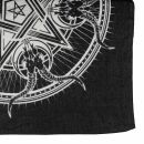 Cotton scarf - gothic pentagram billy goat - black-white - squared kerchief
