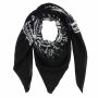 Cotton scarf - gothic pentagram billy goat - black-white - squared kerchief