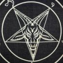 Cotton scarf - gothic pentagram Baphomet - black-white - squared kerchief