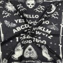 Cotton scarf - gothic Ouija 01 - spiritboard - black-white - squared kerchief