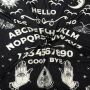 Baumwolltuch - Gothic Ouija 01 - Spiritboard - schwarz-weiß - quadratisches Tuch