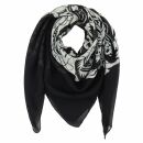 Cotton scarf - gothic Ouija 02 - spiritboard - black-white - squared kerchief