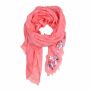 Scarf - summer scarf - inscription - with fringes - 90x190 cm - salmon color - neckerchief